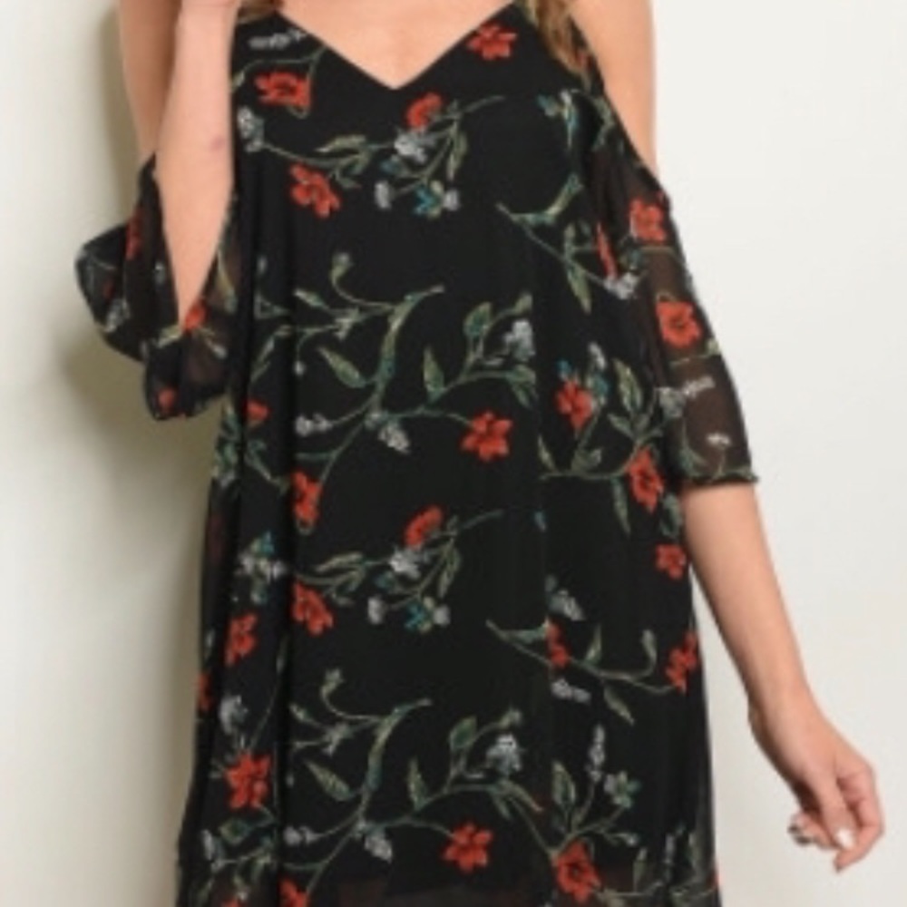 🎉HP🎉Floral Black Dress - Picture 5 of 5